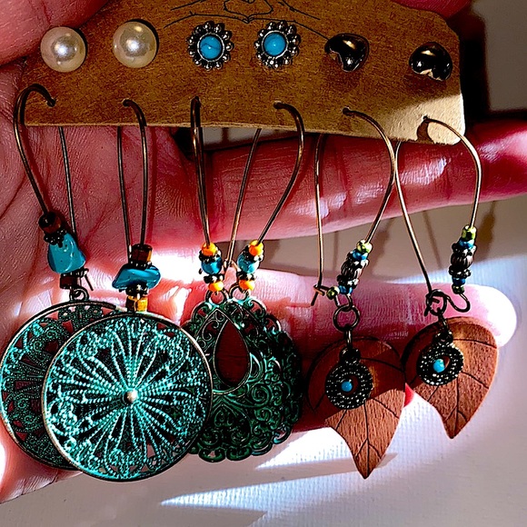 Fashion Jewelry Boho Retro Vintage Love Beautiful BOHO Earrings - 6 Pairs NWOT - Picture 4 of 4